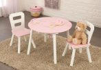   Kerek játéktárolós asztal + 2 szék gyerekbútor szett, Rózsaszín Kidkraft