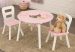 Kerek játéktárolós asztal + 2 szék gyerekbútor szett, Rózsaszín Kidkraft